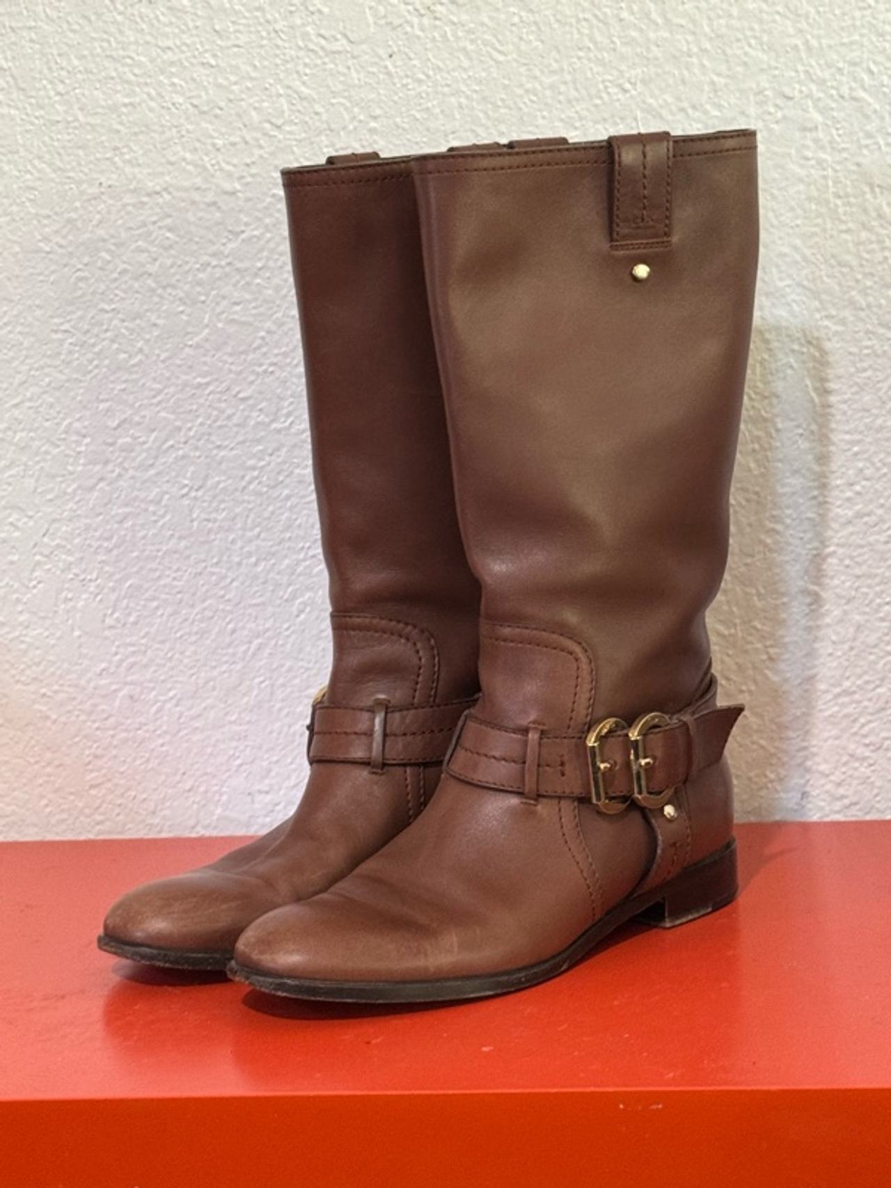 Dior Brown Riding Boots with Buckles