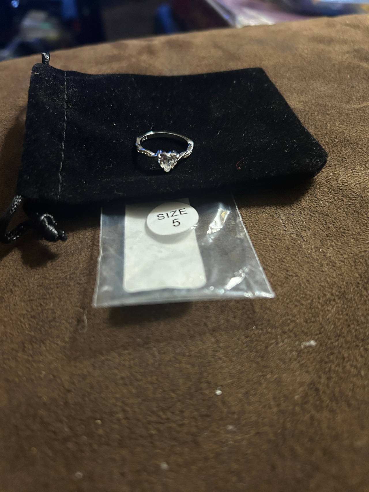 Heart Shaped Cubic Zirconia Sterling Silver Ring
