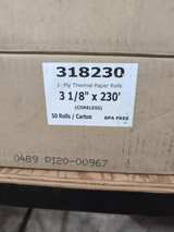 3 1/8" x 230' Coreless Thermal Paper Rolls, 50/Carton - Image 2