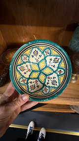 Moroccan Hand-Painted Ceramic Serving Bowl - Image 2