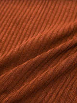 Women's Coral Orange Ribbed Knit Balloon Sleeve Sweater - Image 5