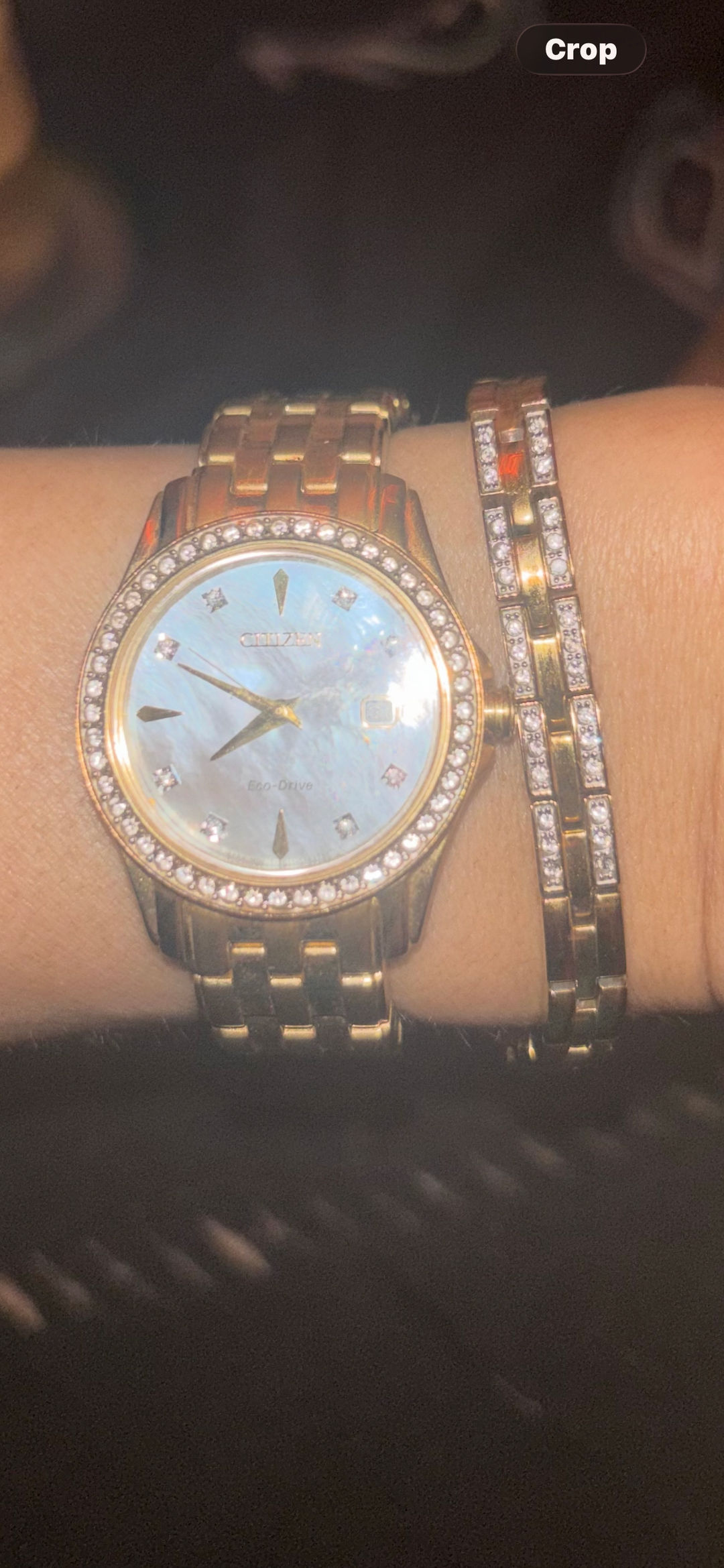 Citizen Eco-Drive Women's Gold-Tone Diamond Watch Set