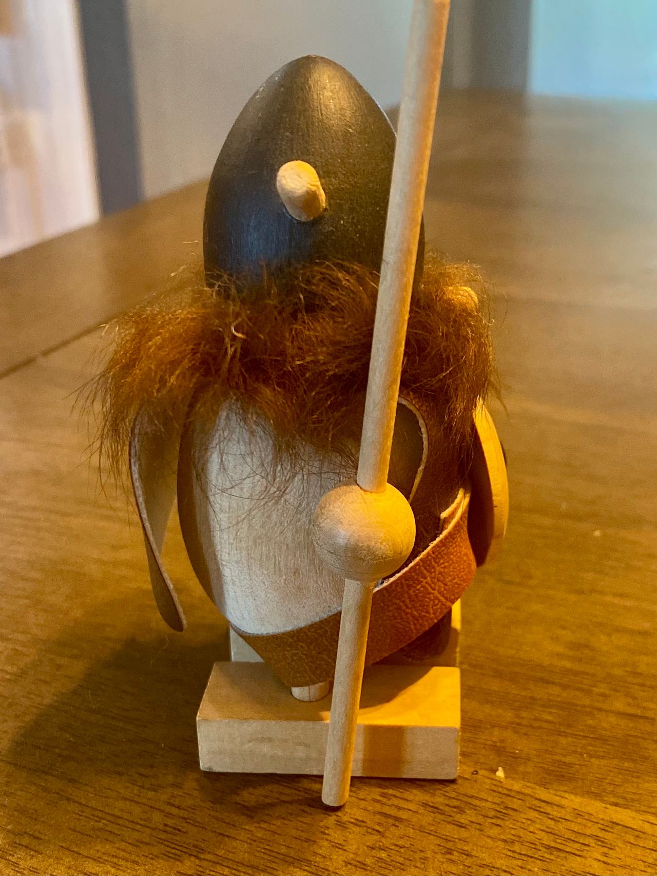 Vintage Scandinavian Wooden Viking Figurine