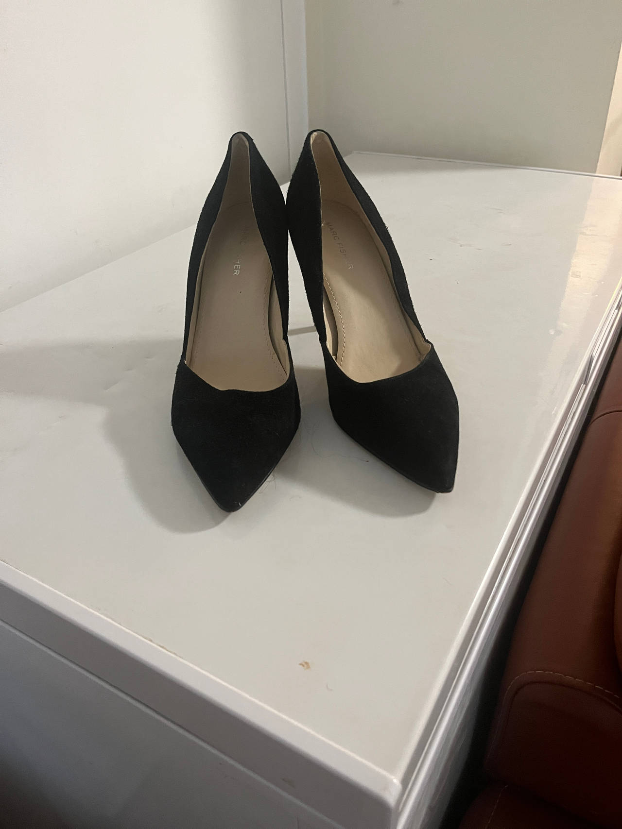 Black Suede Pointed Toe Pumps