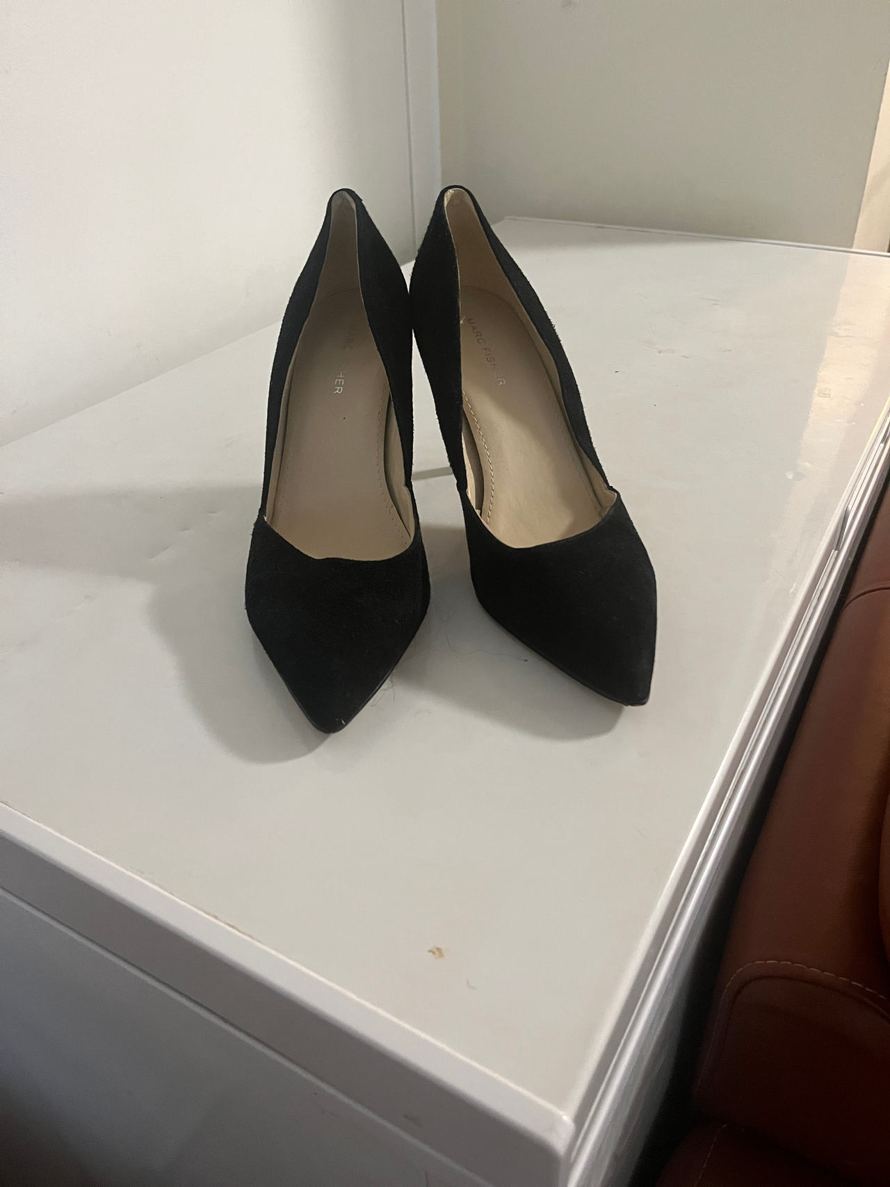 Black Suede Pointed Toe Pumps