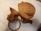 Vintage Wicker Monkey Wall Hanging Basket - Image 3