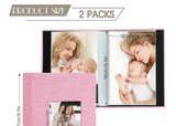 Artmag Mini Photo Album 4x6 260 Total Pockets 2 Pack, Linen Cover Front Window - Image 2