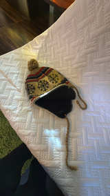 Knit Snowflake Chullo Hat with Ear Flaps - Image 3