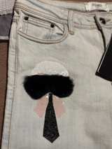 Fendi Carlito Boyfriend Embroidered Patchwork Denim Jeans NEW NEVER WORN SZ XS - Image 4