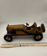 Handmade Wooden Vintage Race Car Model - Image 1