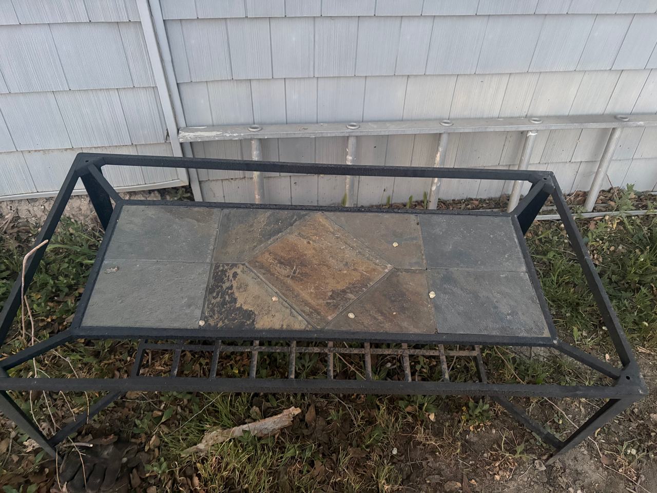 Slate Top Metal Coffee Table