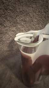 Hand Blown Polish Art Glass Amber & White Swirl Handkerchief Vase - Image 5