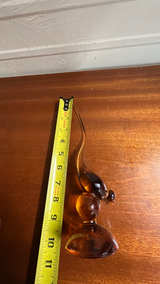Viking Glass Amber Long Tail Bird Figurine - Image 3