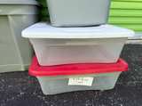 16 Assorted Plastic Storage Bins and Totes Lot - Image 2