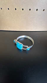 Navajo 925 Sterling Silver Turquoise Cuff Bracelet - Image 1