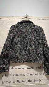 NWT Jason Wu Black and Cream Textured Tweed Cropped Jacket - Image 4