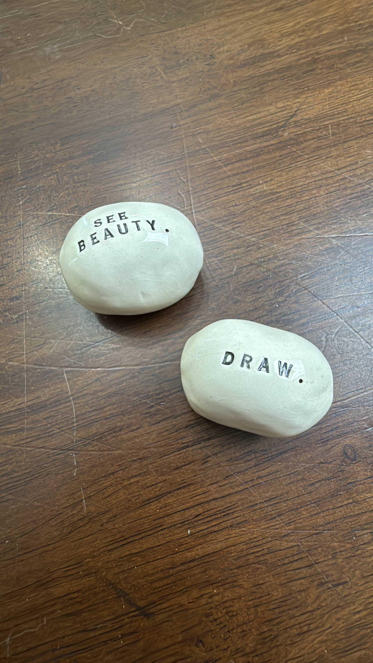 Rae Dunn Studio Berkeley Ceramic Decorative Stones SEE BEAUTY DRAW