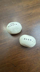 Rae Dunn Studio Berkeley Ceramic Decorative Stones SEE BEAUTY DRAW - Image 1