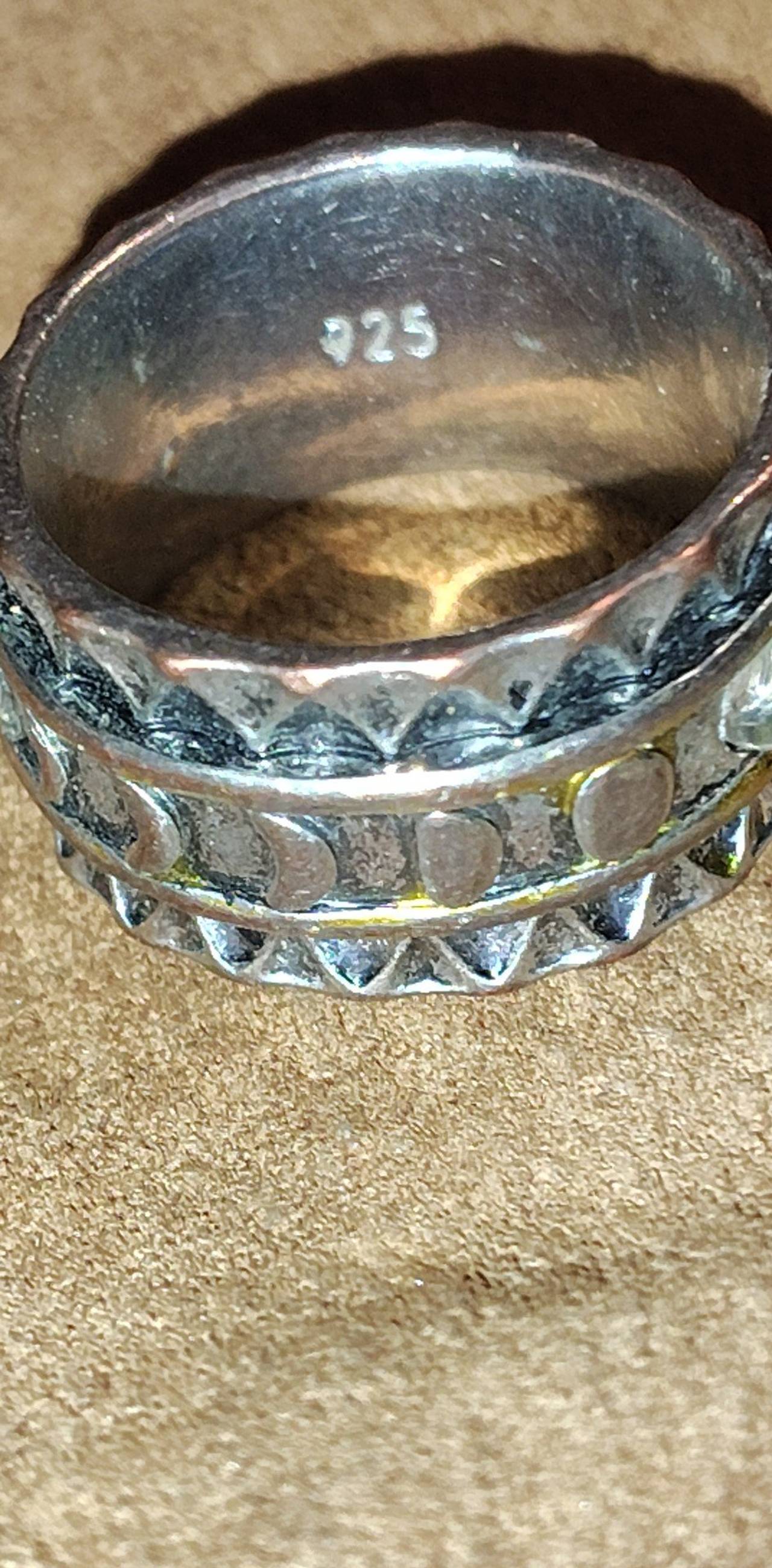 925 Sterling Silver Moon Phase Spinner Ring