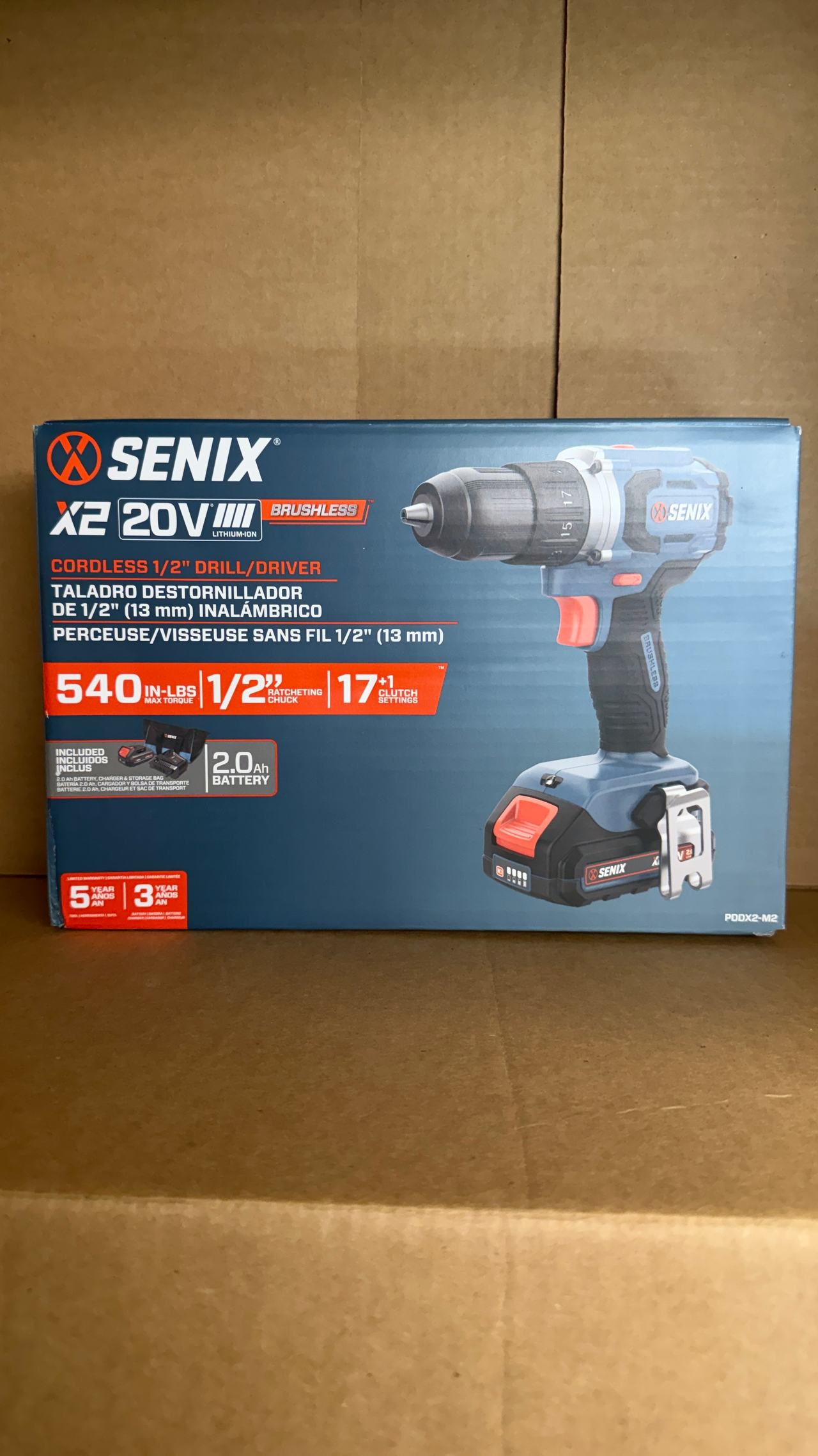 Senix X2 20V Max Brushless 1/2-inch Cordless Drill/Driver Kit