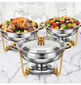 PTASYGK 5 Quart Round Chafing Dish Buffet Set - Image 1
