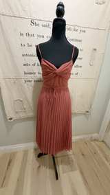 ASOS DESIGN Twist Front Pleated Cami Midi Dress Rose Pink - Image 1