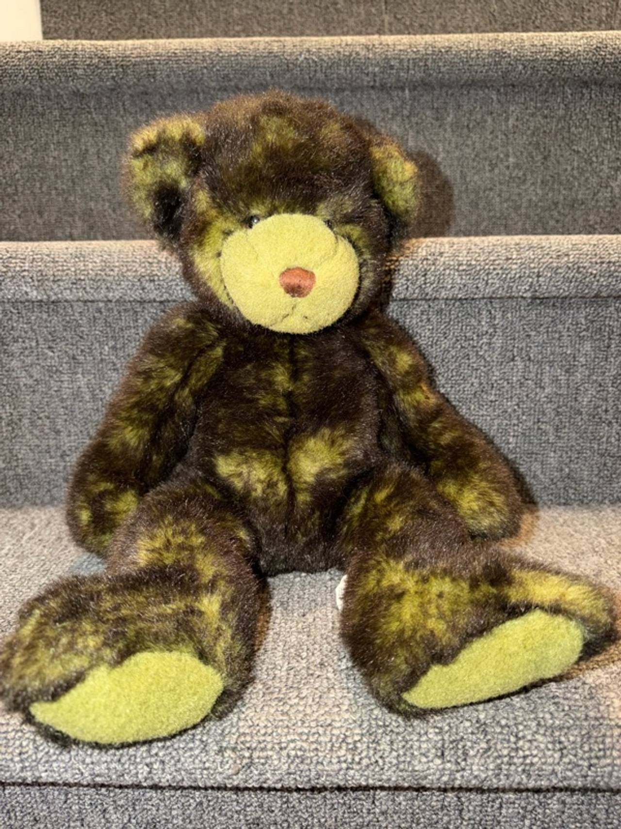 Pottery Barn Michael Teddy Bear Green Camouflage 12-inch