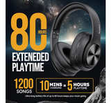 TuneFlux Wireless Bluetooth Headphones Over Ear Bluetooth 5.3 Headsets Black - Image 4