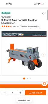 Yardmax 9-Ton Electric Log Splitter - Image 2