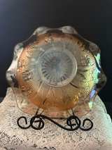 Vintage Jeannette Iris Pattern Carnival Glass Marigold Bowl Fluted u-12G - Image 3