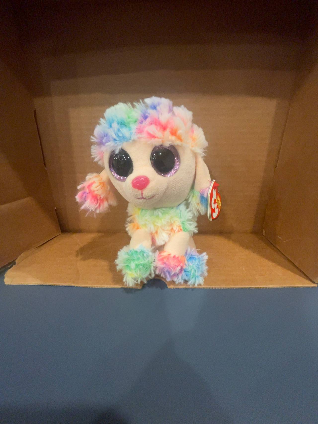 Ty Beanie Boo Rainbow the Poodle Plush Toy