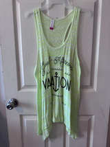 No Boundaries Neon Green Vacation Tank Top XL - Image 1
