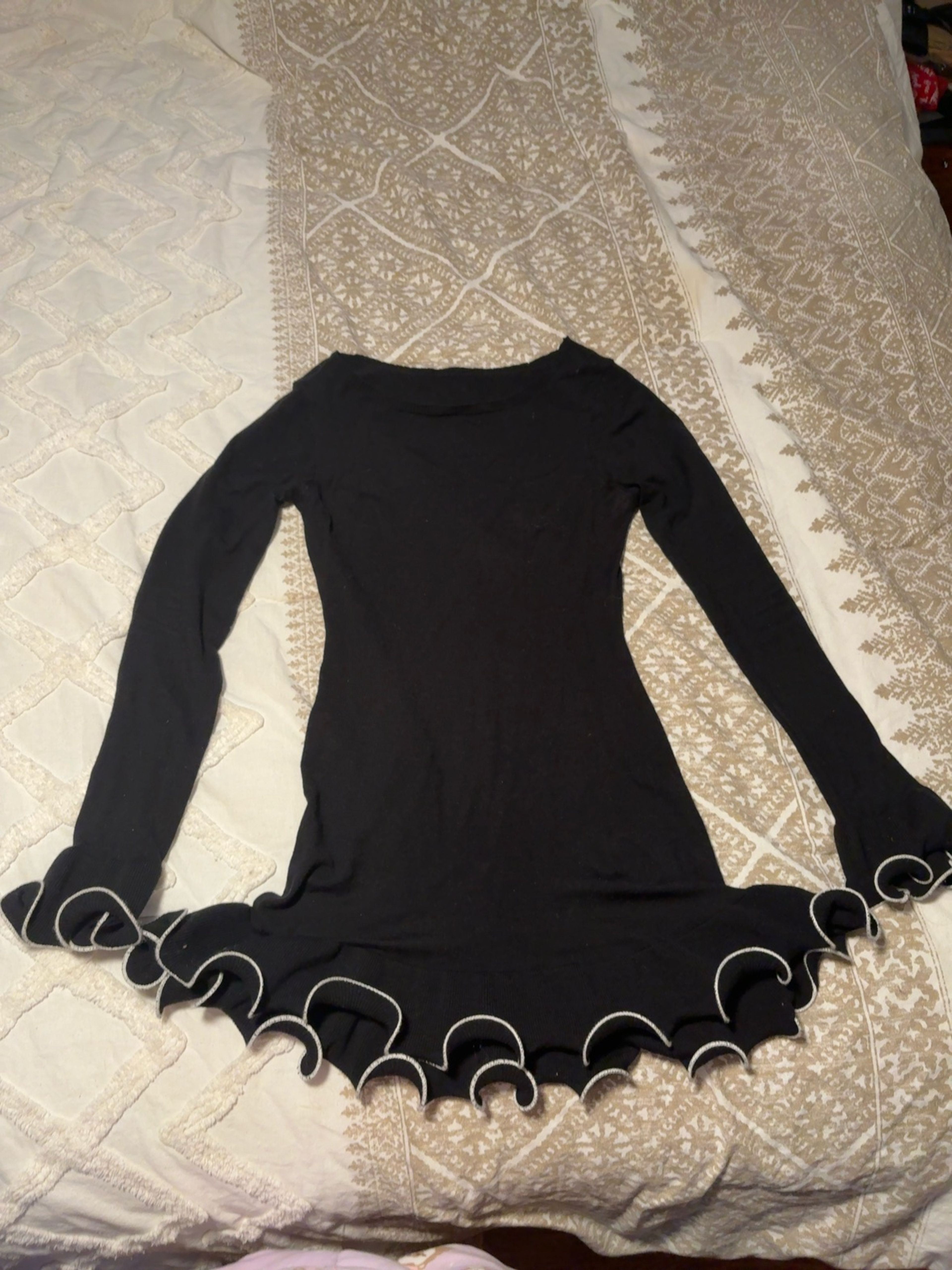 YAYAOAYAY Women Y2K Knit Mini Dress Contrast Trim