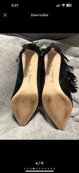 Black Suede Fringe Ankle Boots - Image 4