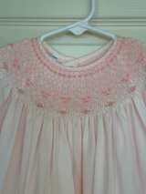 Feltman Bros Pink Smocked Bishop Dress with Floral Embroidery 24m - Image 7