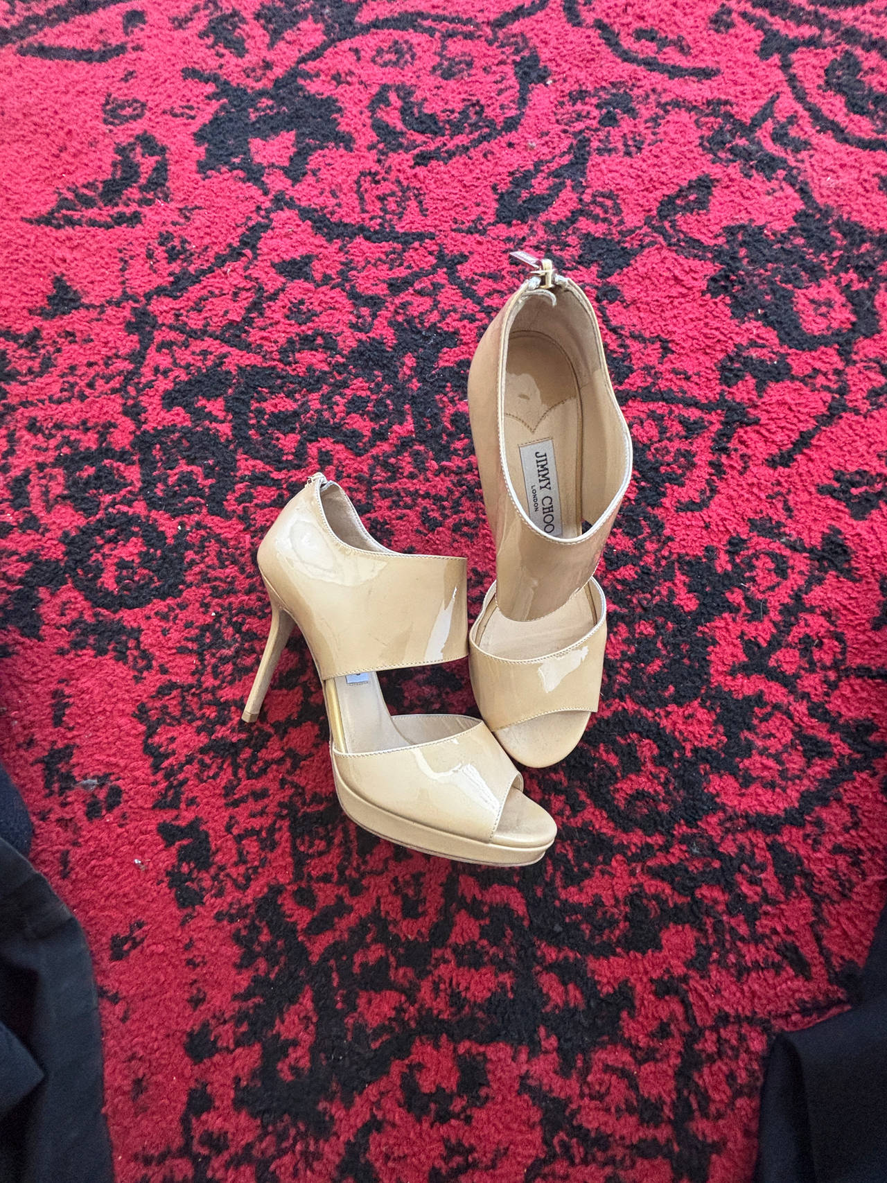 Jimmy Choo Nude Patent Leather Heels