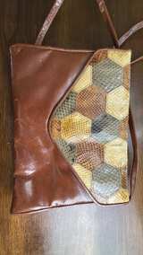 Vintage Snakeskin Patchwork Crossbody Bag - Image 2