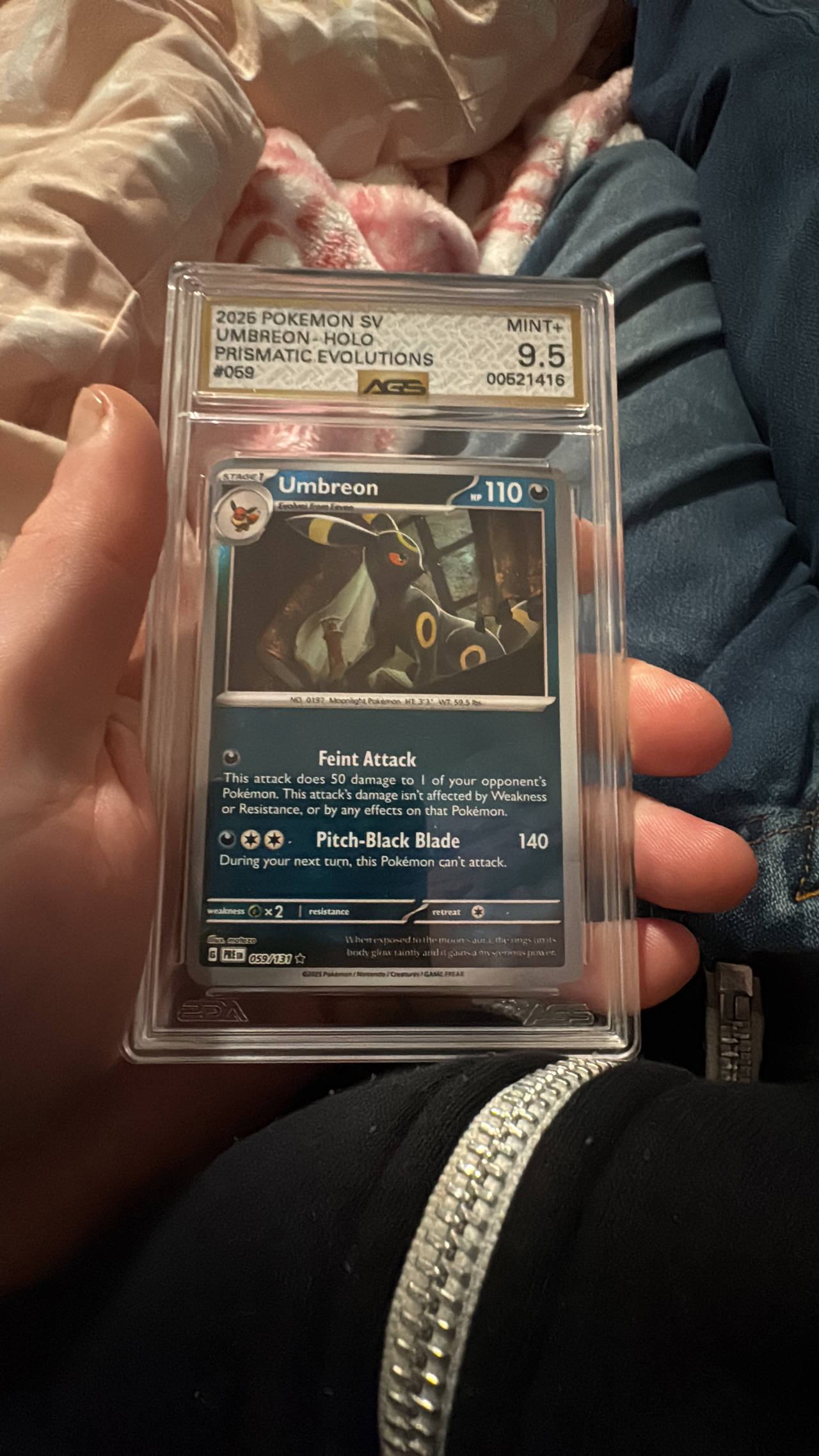 Pokemon Umbreon Holo Prismatic Evolutions #059 AGS 9.5
