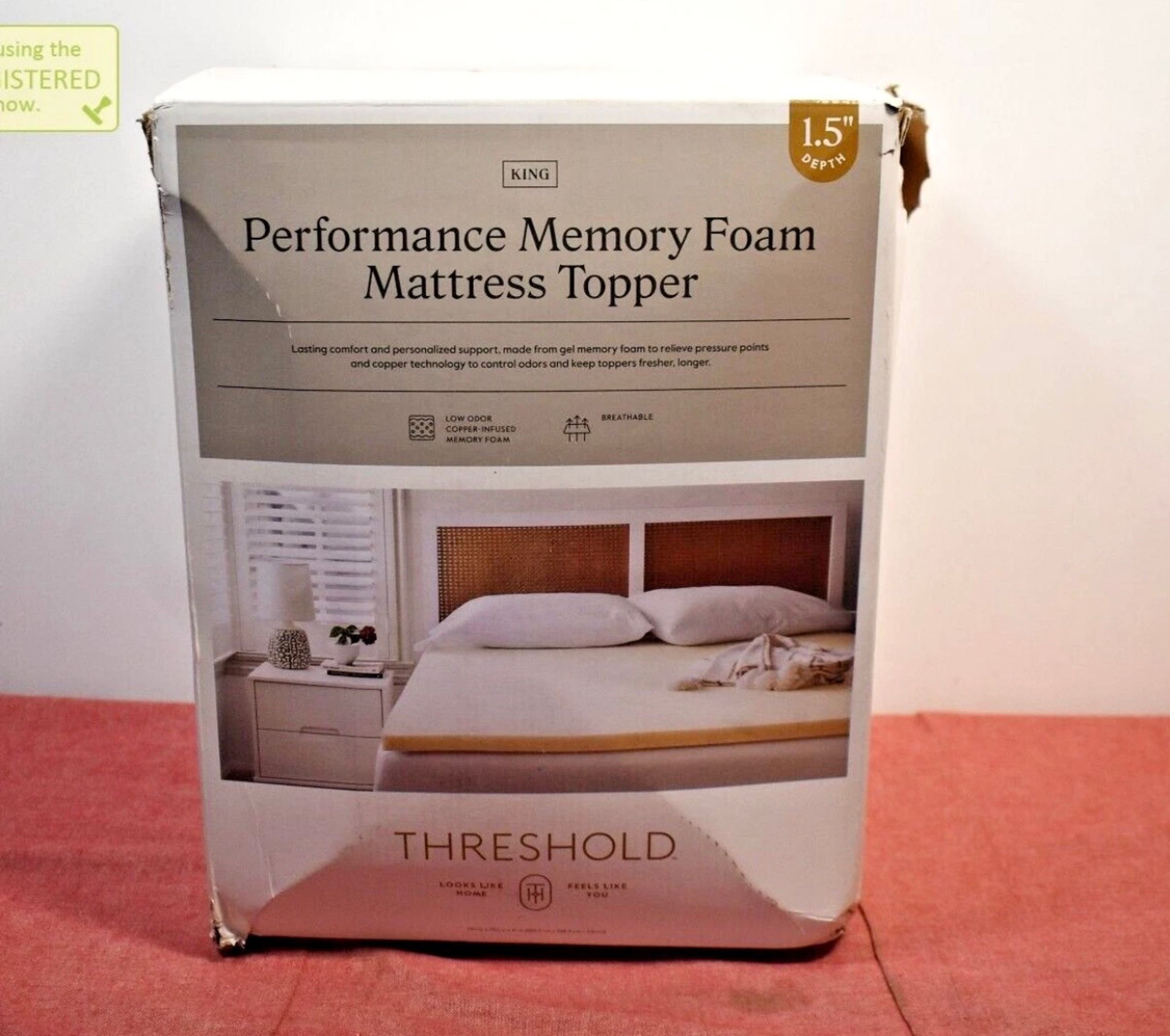 Threshold Performance Memory Foam Mattress Topper 1.5" King
