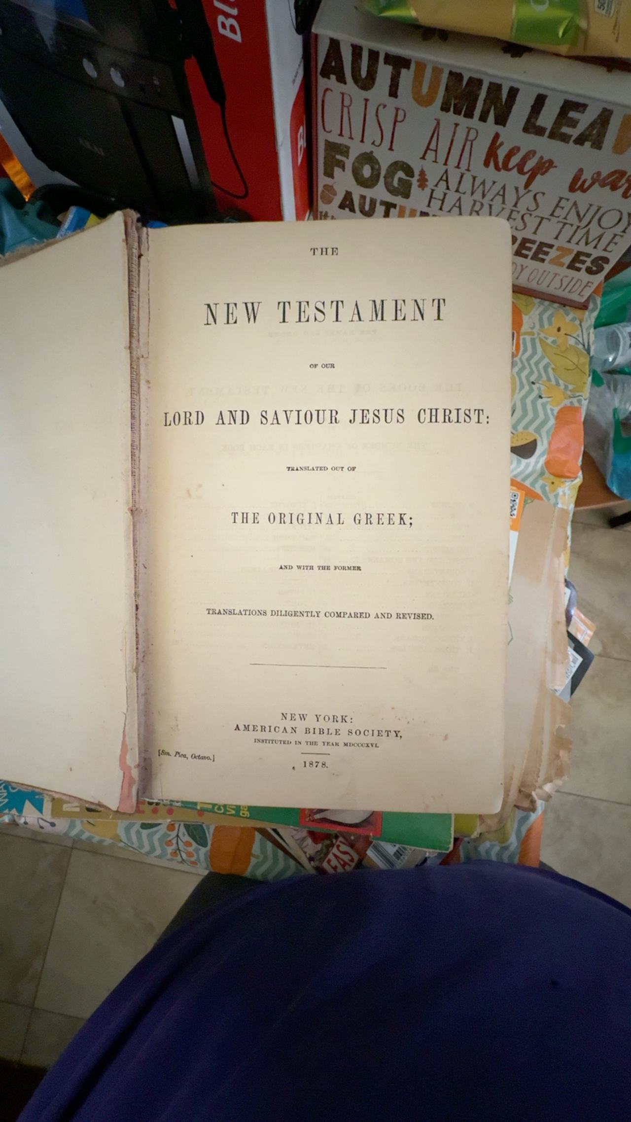 1878American Bible Society Antique New Testament & Psalms
