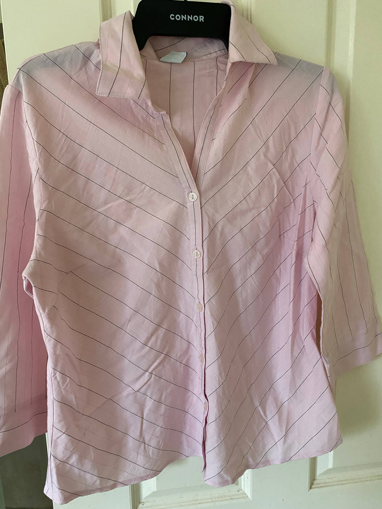 Size 12 Pink Striped Button-Up Shirt
