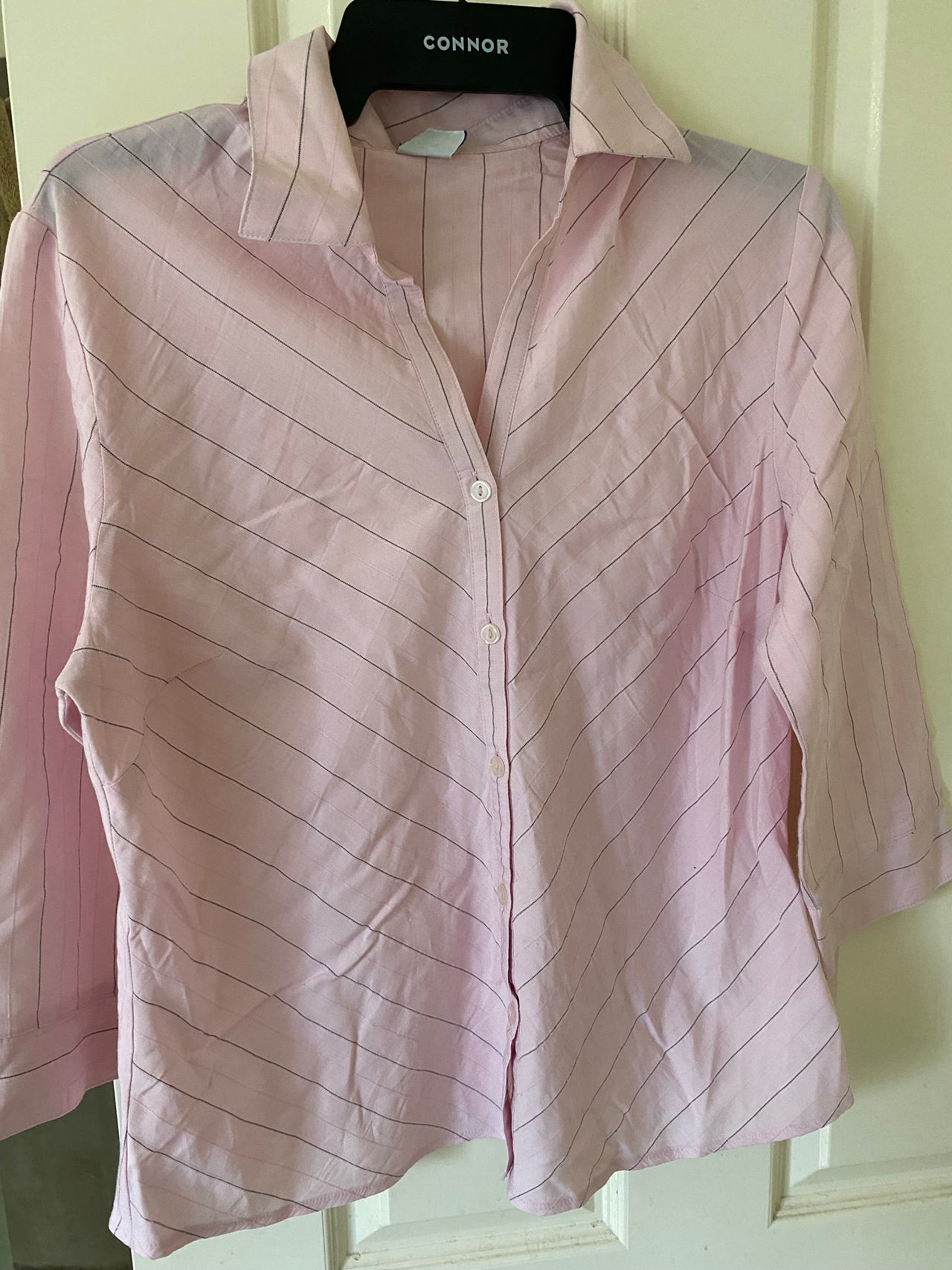 Size 12 Pink Striped Button-Up Shirt