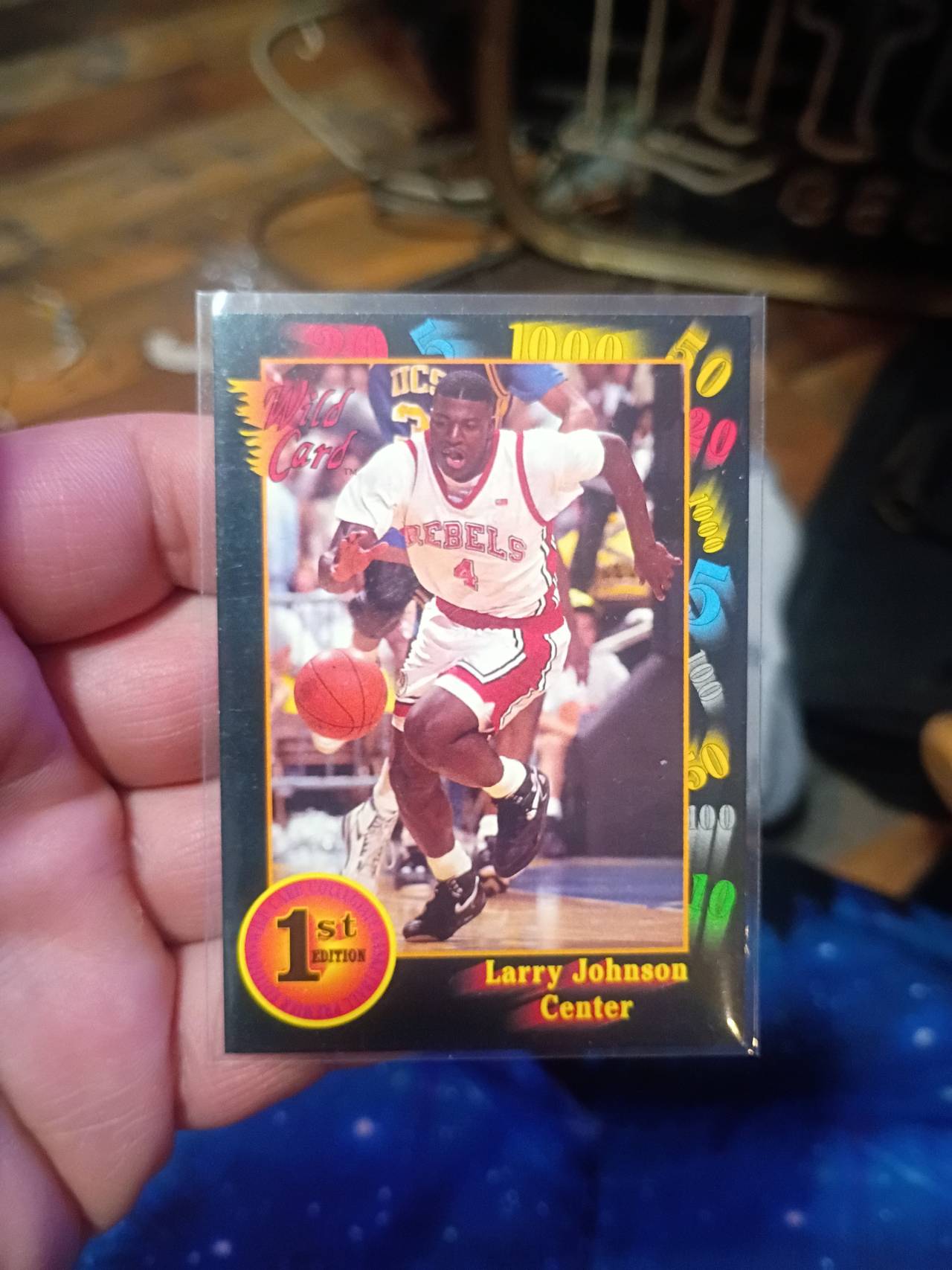1991 Wild Card Larry Johnson #4 1st Edition Basketball Card