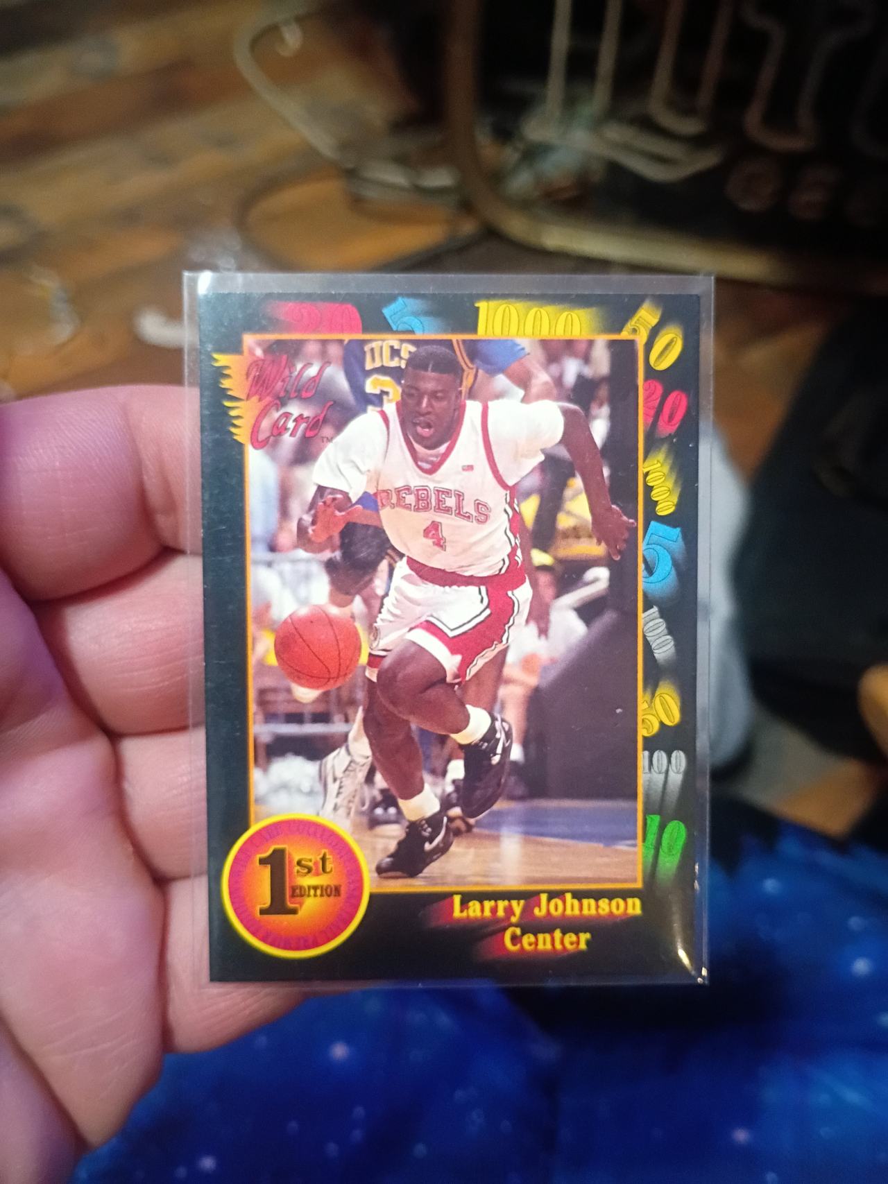 1991 Wild Card Larry Johnson #4 1st Edition Basketball Card