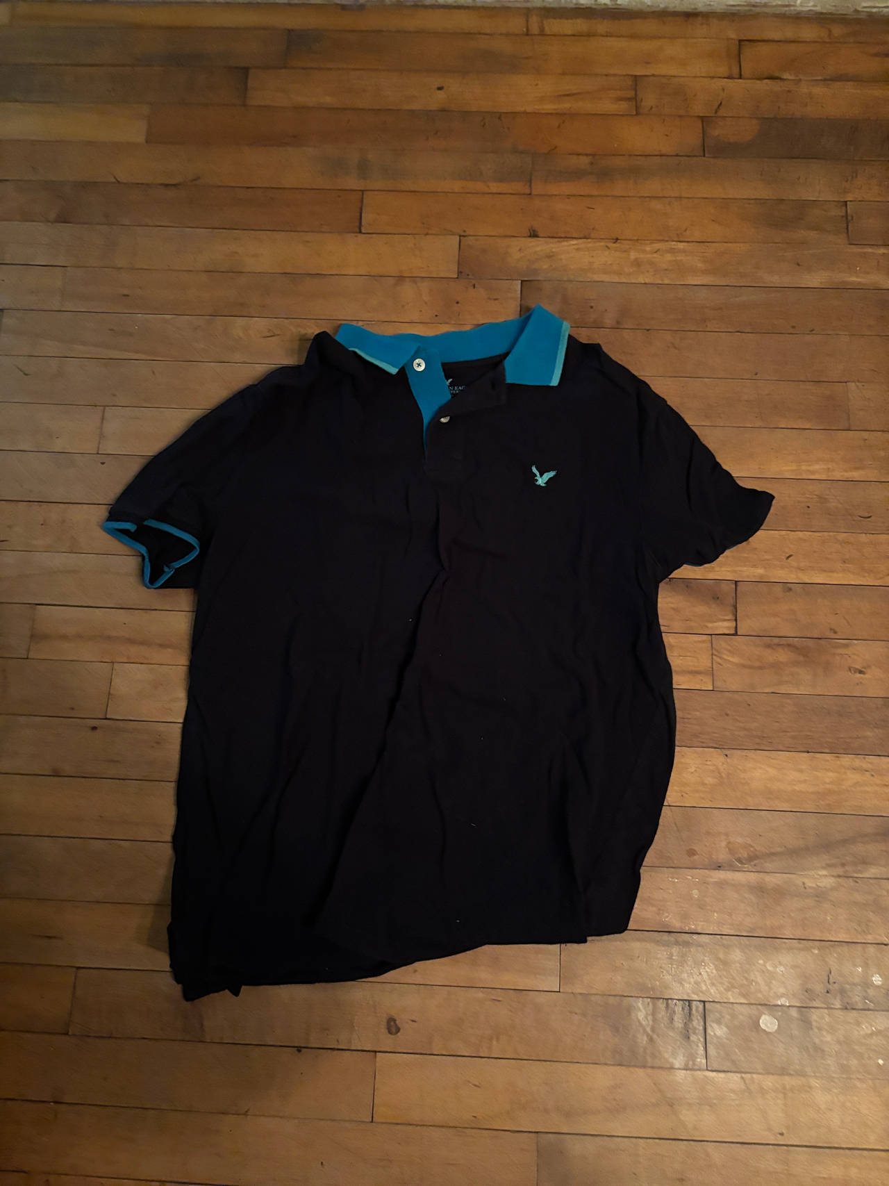 American Eagle Men's Contrast Collar Pique Polo