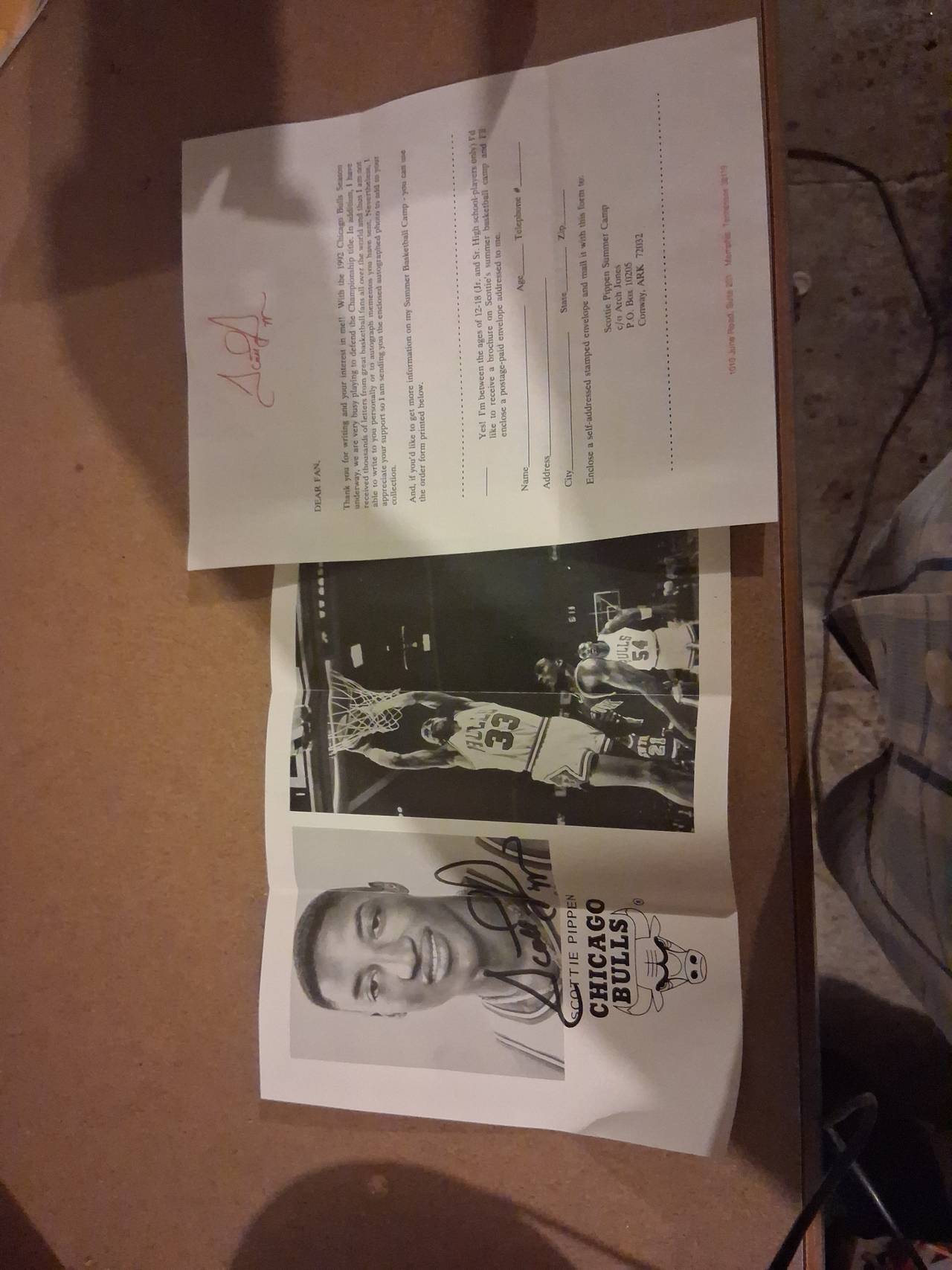 Scottie Pippen Autographed Photo and Fan Letter