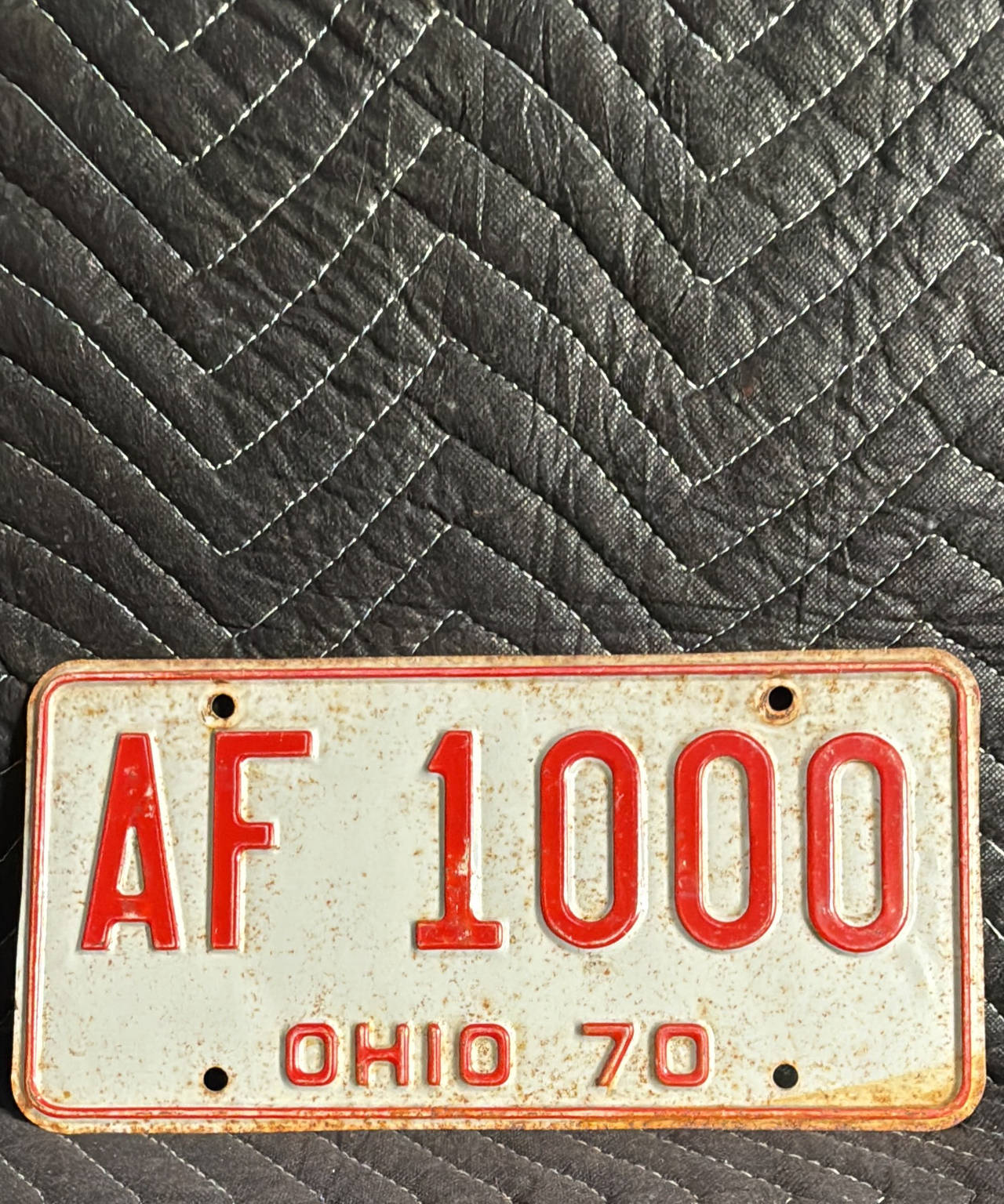 1970 Ohio License Plate AF 1000