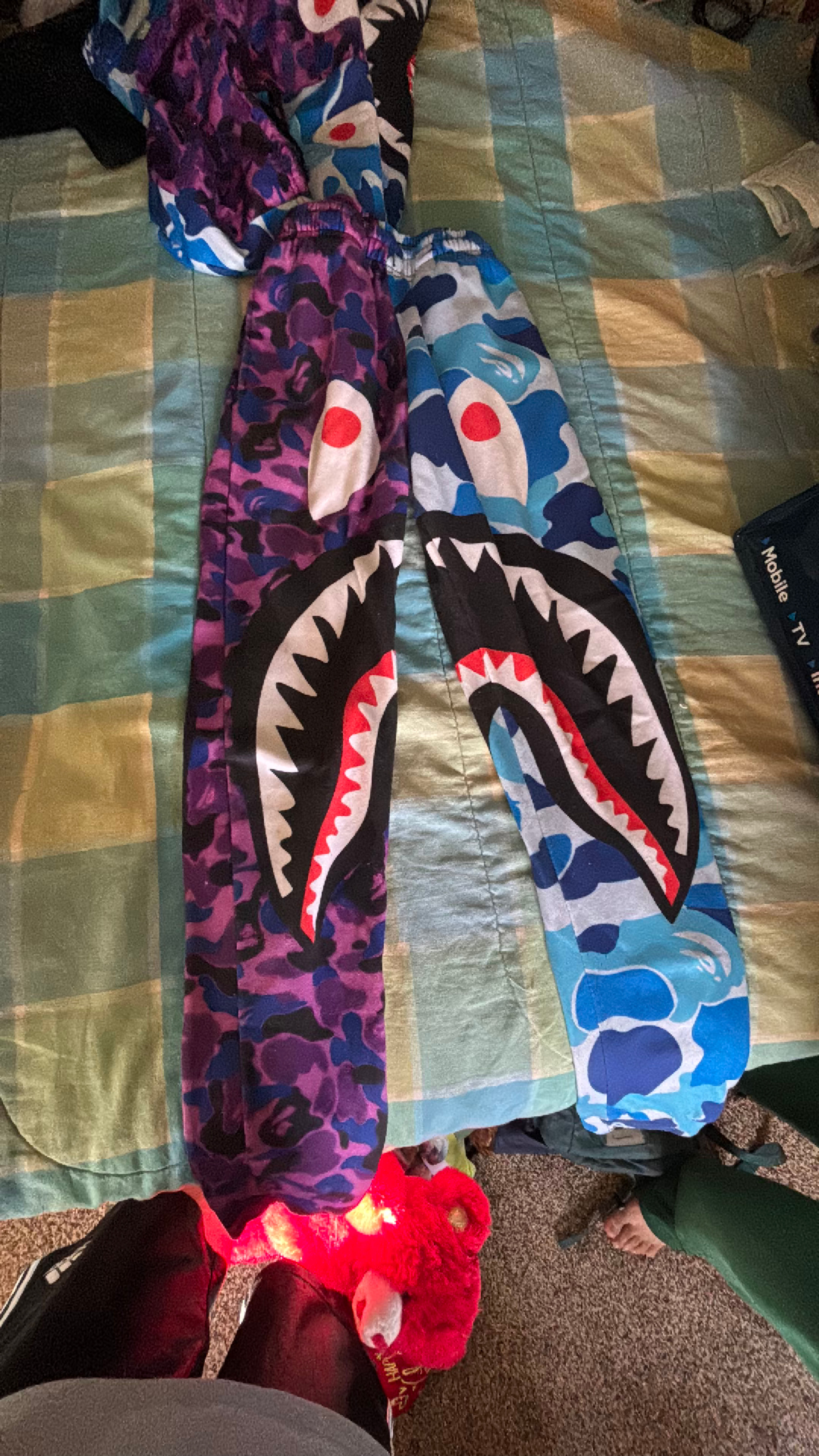 Bape Shark Full Zip Hoodie w/ match bape pants  - Image 2