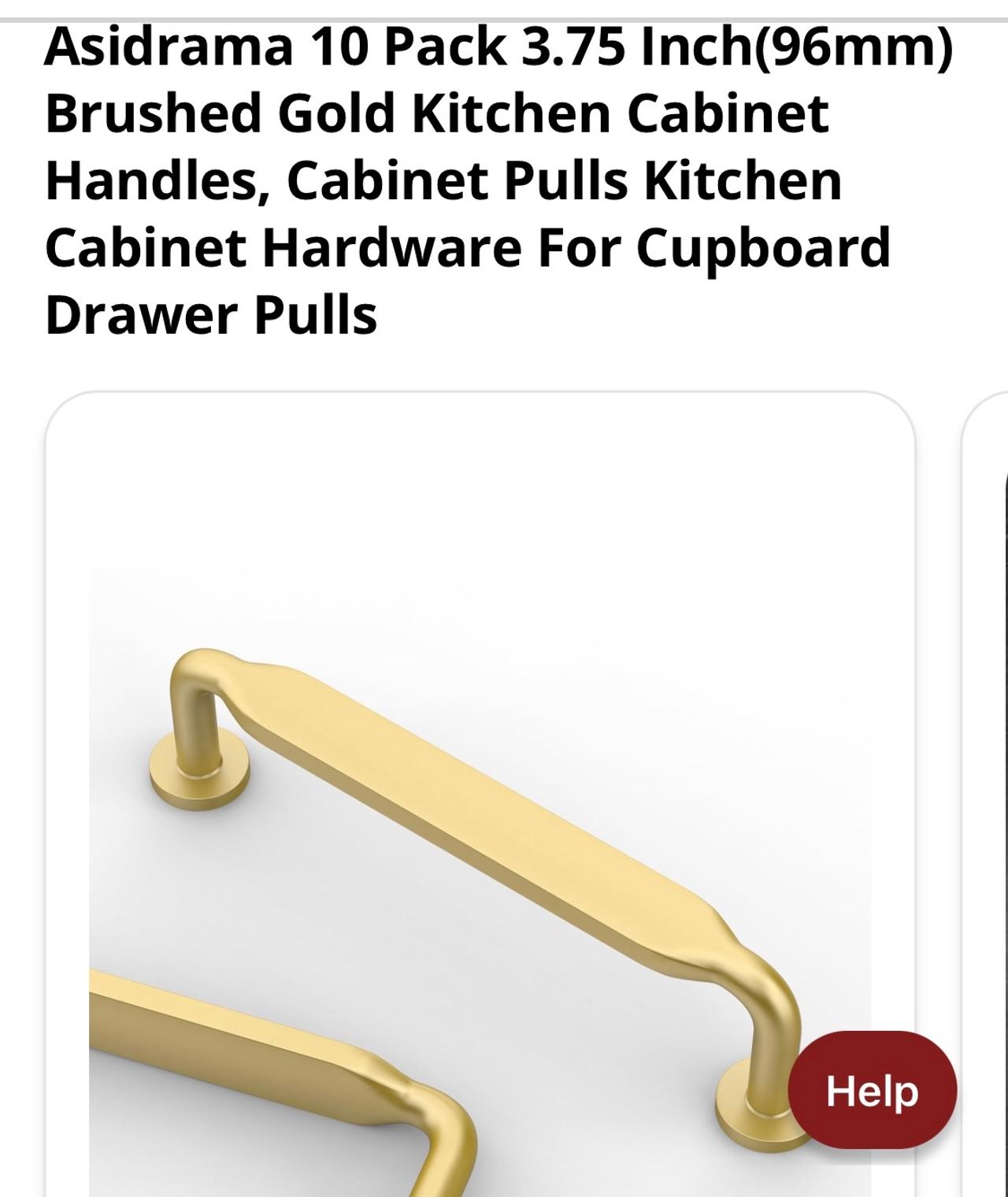Asidrama 10 Pack 3.75 Inch Brushed Gold Cabinet Handles