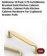 Asidrama 10 Pack 3.75 Inch Brushed Gold Cabinet Handles - Image 1